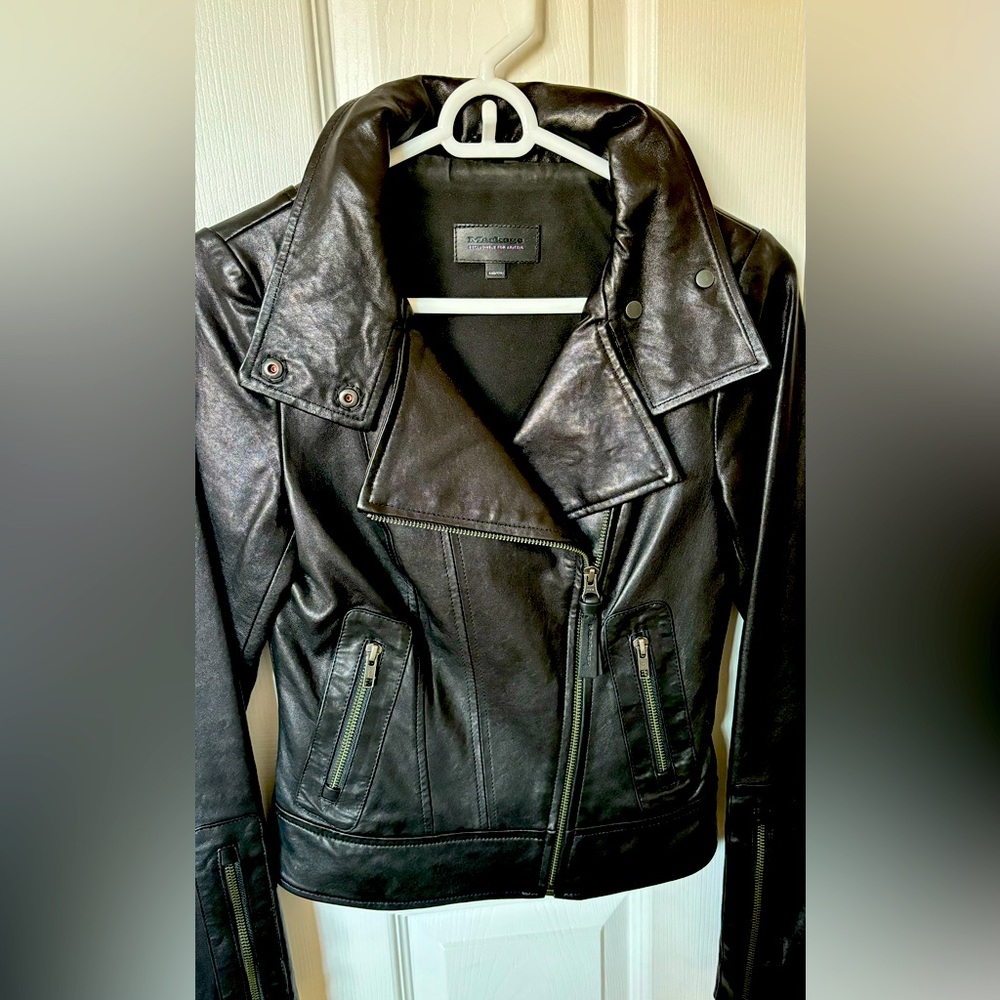 Mackage Black Leather Moto Jacket